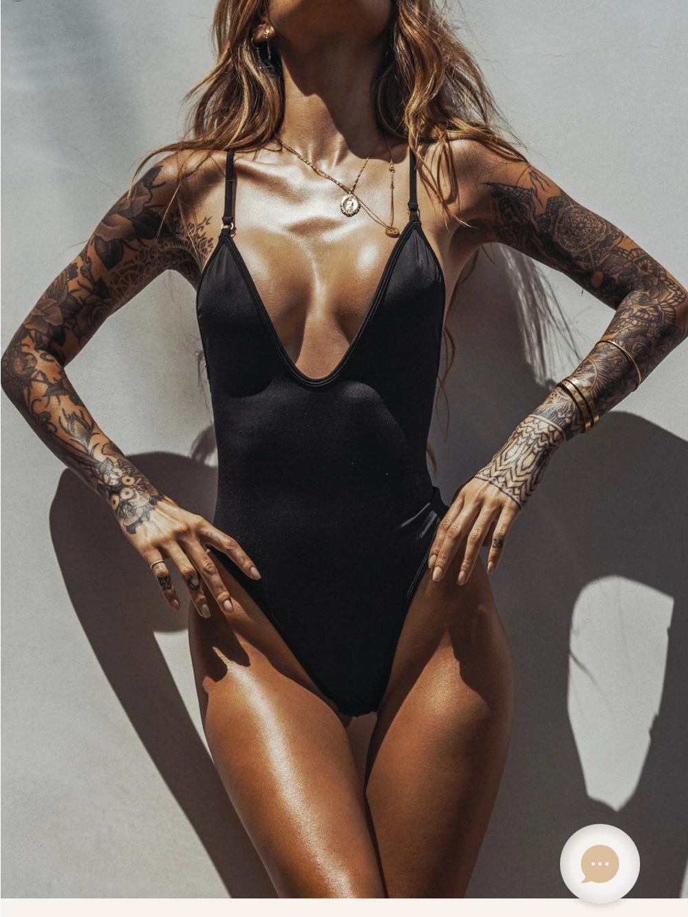 Women's Black Plunge V One-Piece Swimsuit - Sleek Minimal Swim